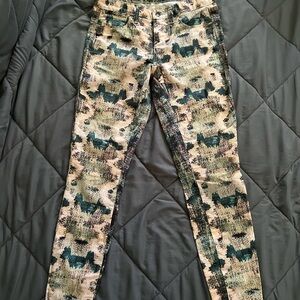 Madewell Pink and Green Patterned Skinny Jeans